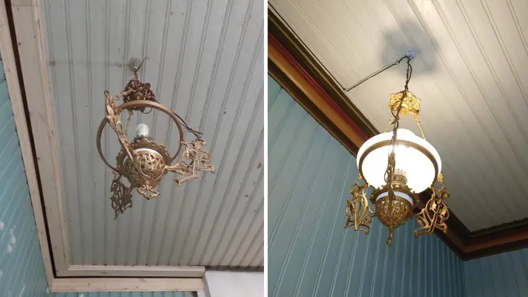 Toyledning Porselensnelle Gammelt El Lampe (1)