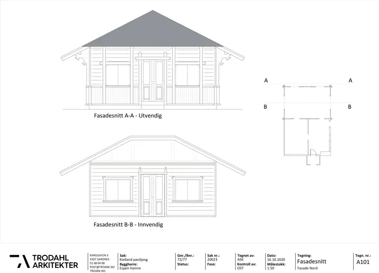 20023 A101 Fasadesnitt Nord
