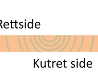 Moderne justerte kledningsbord har annen hver gang kutret margside og yteside, og dermed mister man muligheten for å sette kledningen opp med margsiden vendt ut på alle bord. 