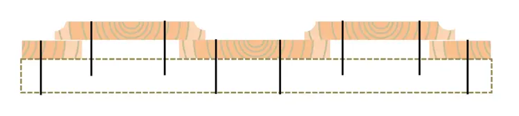 Spikring av tømmermannskledning. Her er overliggeren også profilert med en hulkil. Ill: Bygg og Bevar