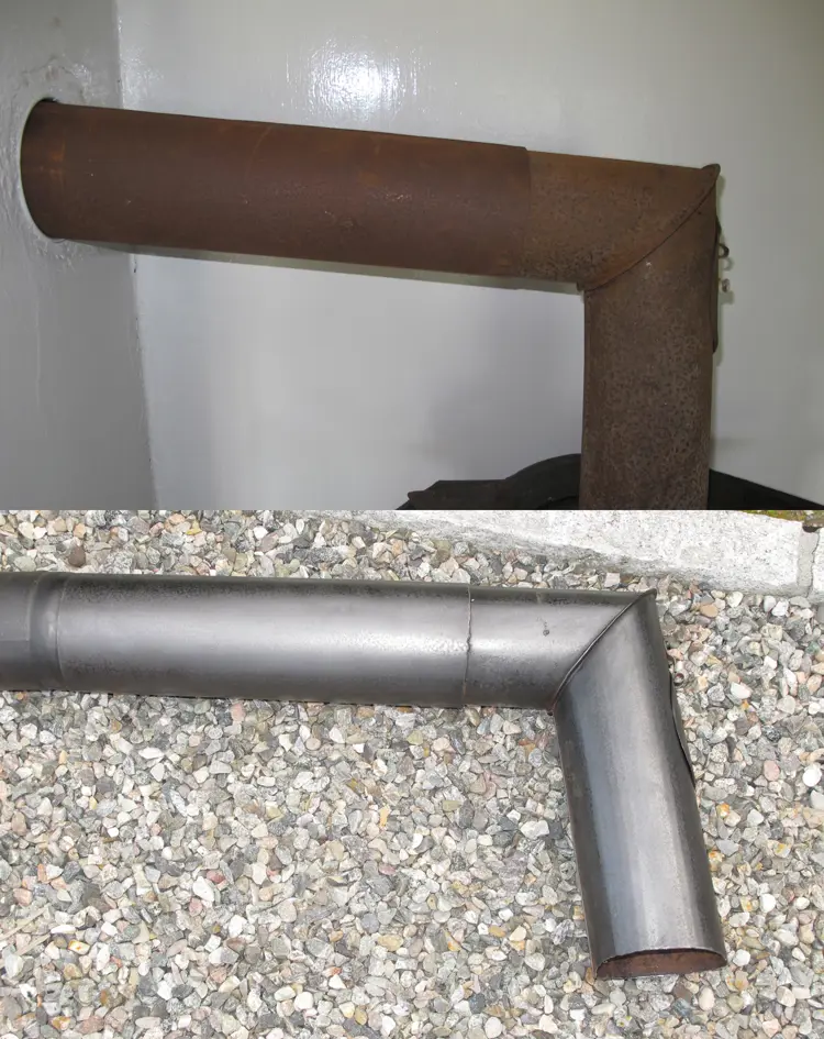 25 Kapp og tilpass ovnsrøret før du monterer og evt. restaurerer det. Foto: Norske Hjem