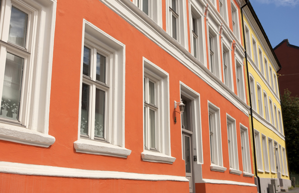 Fasade malt med silikatmaling. Foto: Weber Norge