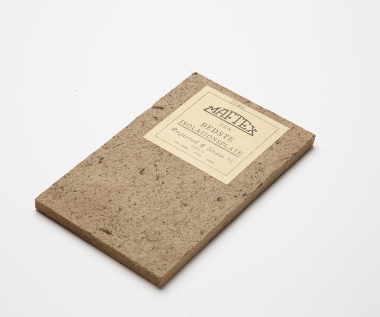 Maftex - Den bedste isolationsplate, Rognerud & Strøm A/S! Foto: Norsk teknisk museum