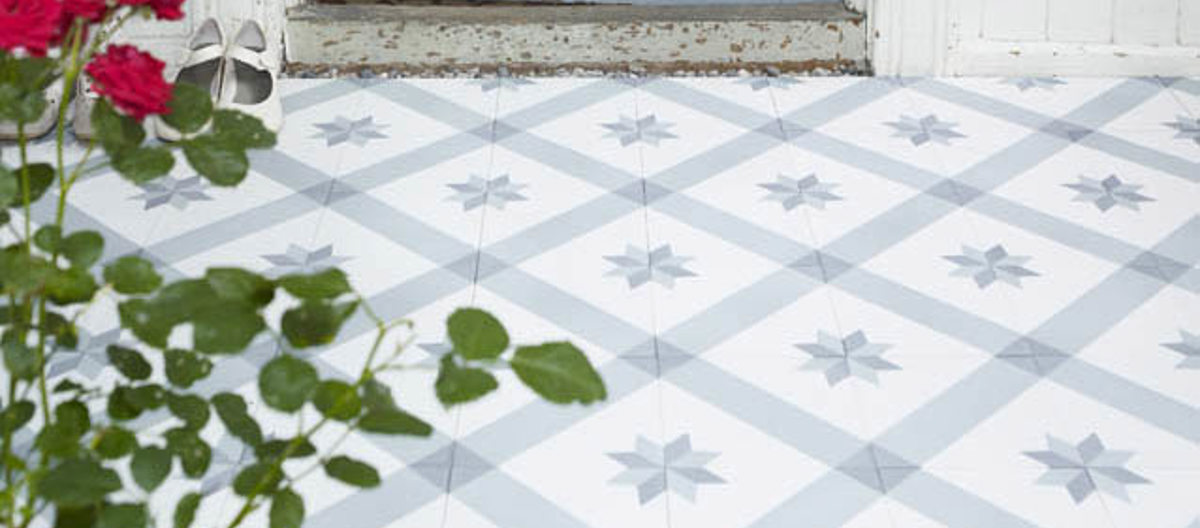 Historiske gulvfliser, Liten norsk stjerne. Gamletrehus.com. Foto: Sturla Bakken