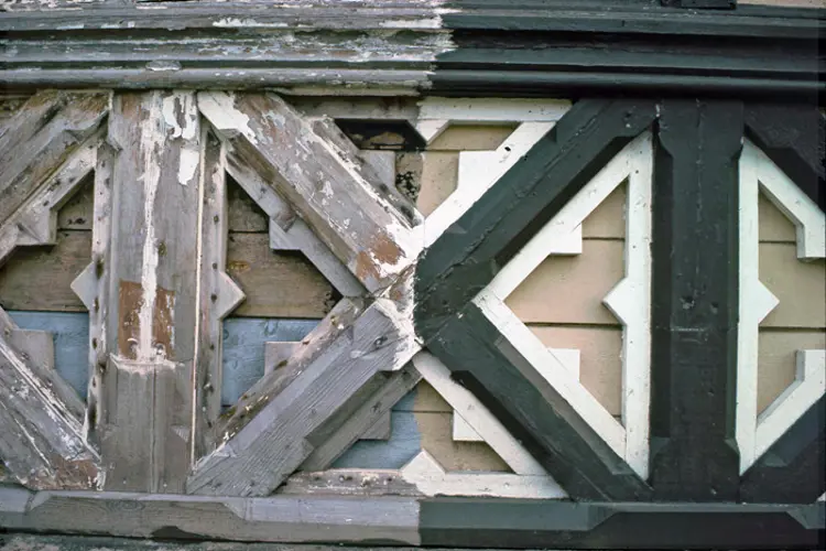 Før og etter maling. Foto: Else "Sprossa" Rønnevig