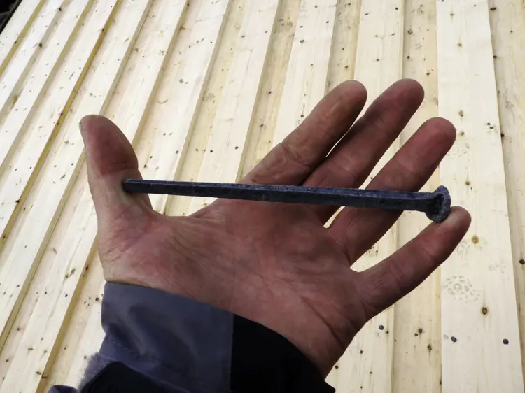 Smidd spiker til Hornemannsgården i Trondheim. Foto: Tradisjonsbygg Trondheim