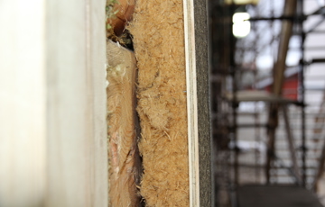 Konstruksjonen før kledningen kommer på plass. Foto: Christer Stenby, Bygg og Bevar