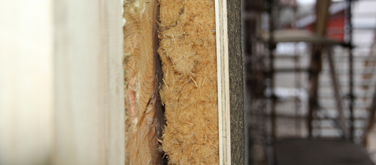 Konstruksjonen før kledningen kommer på plass. Foto: Christer Stenby, Bygg og Bevar