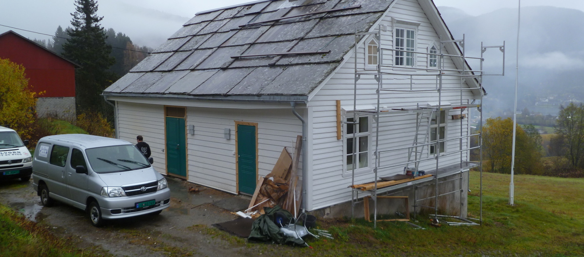 Snart ferdig. Foto: Solvorn Laft og Bygg