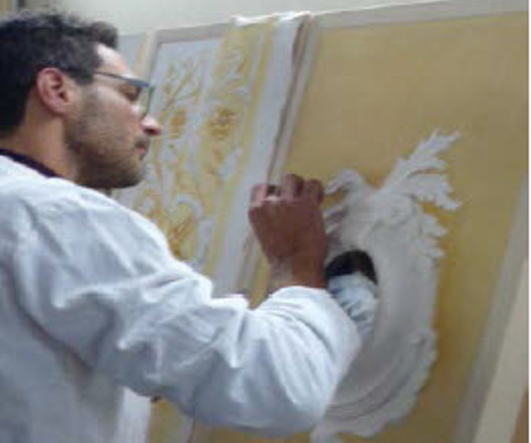 Stuccatore Giorgio Berto. Foto: Terje Berner