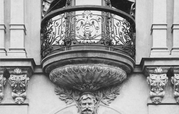 Balkong i Arbinsgate 11. Foto: Arkiv Kunstindustrimuseet