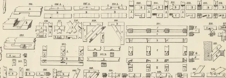 Toemmerforbindelser.Ill:-Theodor-Broch,-Lærbog-i-Bygningskunsten.