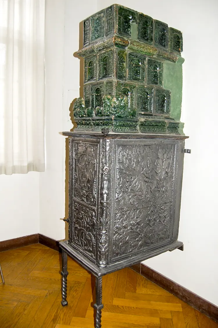 Eldste norske ovn som er bevart: Ant. Fossum Verk, 1630-årene. «Jacob og Esaus møte» Foto: Petter Øijord.