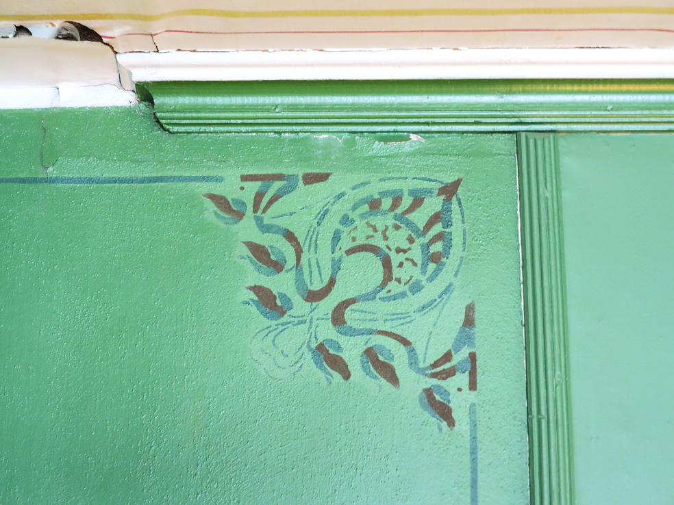 Dekor på brannmur, Nevlunghavn, Vestfold.