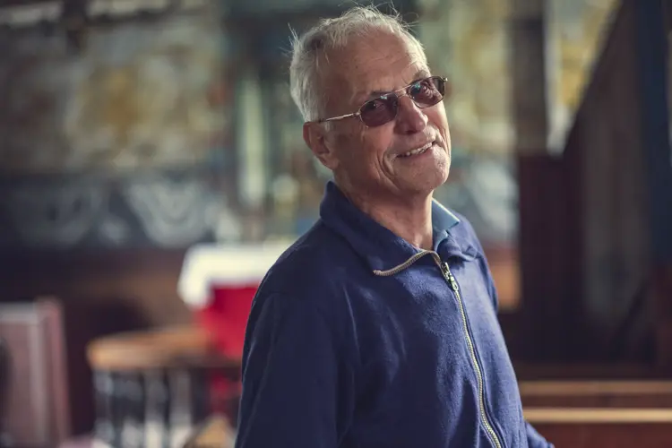 Kristian Almås er guide i Rosekyrkja