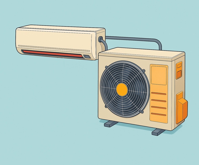 Varmepumpe-innedel-og-utedel-luft-til-luft
